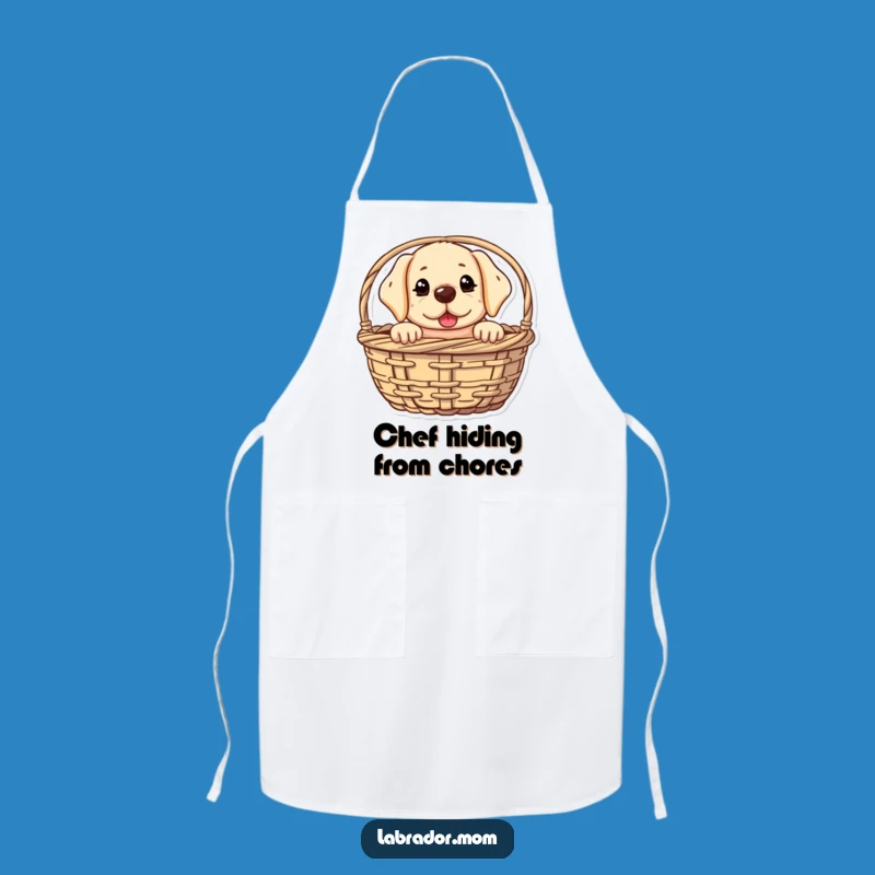 Funny Kawaii Lab Peeking Apron - Kitchen Mischief, Perfect Gift