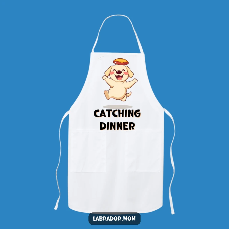Funny Frisbee Catching Labrador Apron: Chef's Wear for Playful Cooks