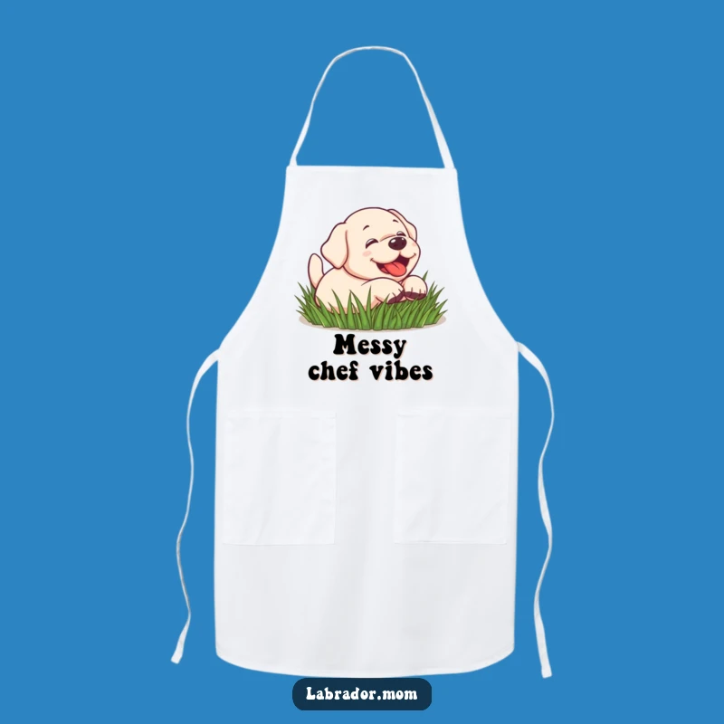 Funny Kawaii Lab Rolling Apron: Playful Cook Helper, Fun Funny Gift for Dog Lovers