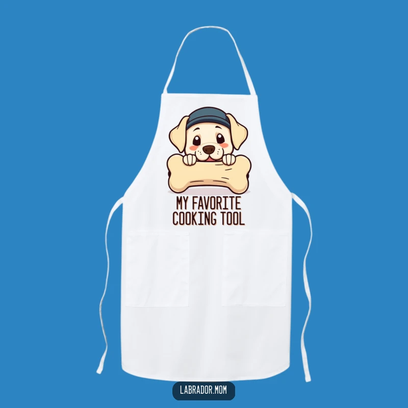 Funny Kawaii Labrador Bone Apron: Cook with Playful Pup Charm and Humor
