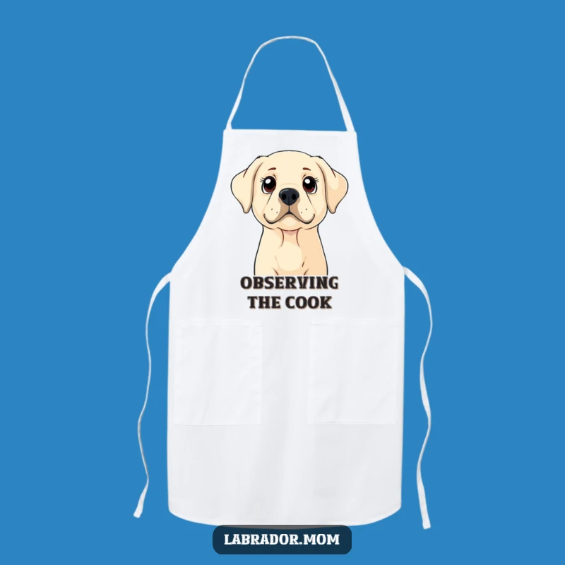 Funny Labrador Curiosity Apron: Wide-Eyed Chef Accessory, Fun Gift