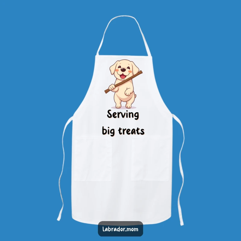 Funny Kawaii Labrador Apron - Big Stick Dog Kitchen Bib