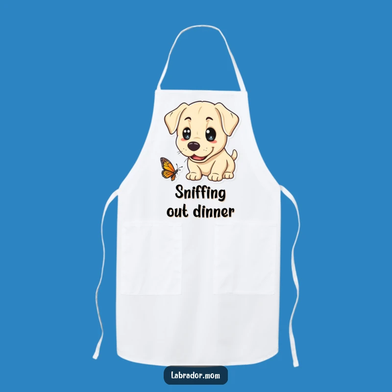 Funny Kawaii Lab Butterfly Apron: Cute Dog Chef Gift for Kitchen Fun