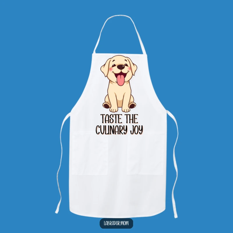 Funny Kawaii Labrador Apron: Happy Panting Dog, Cute Kitchen Gift