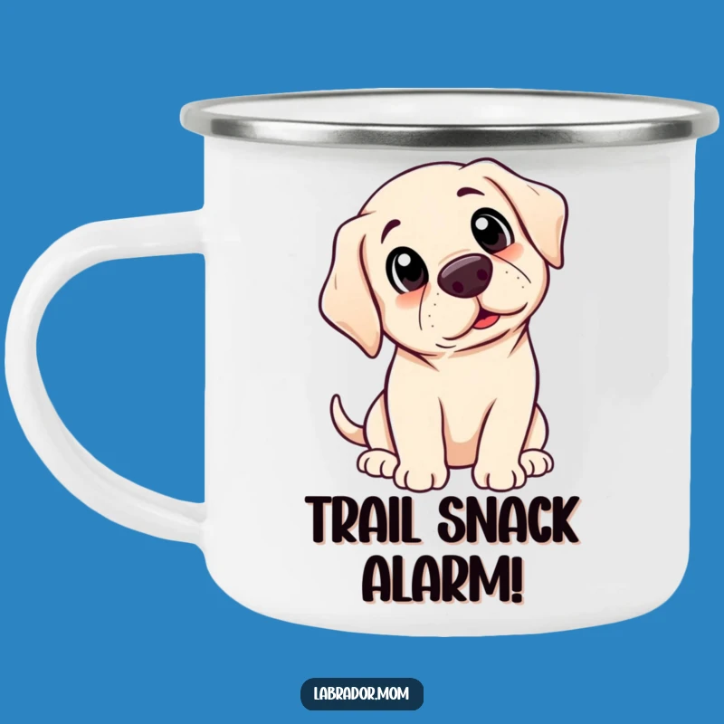 Adventure-Ready Funny Kawaii Labrador Surprise Camping Mug: Humor for the Trail