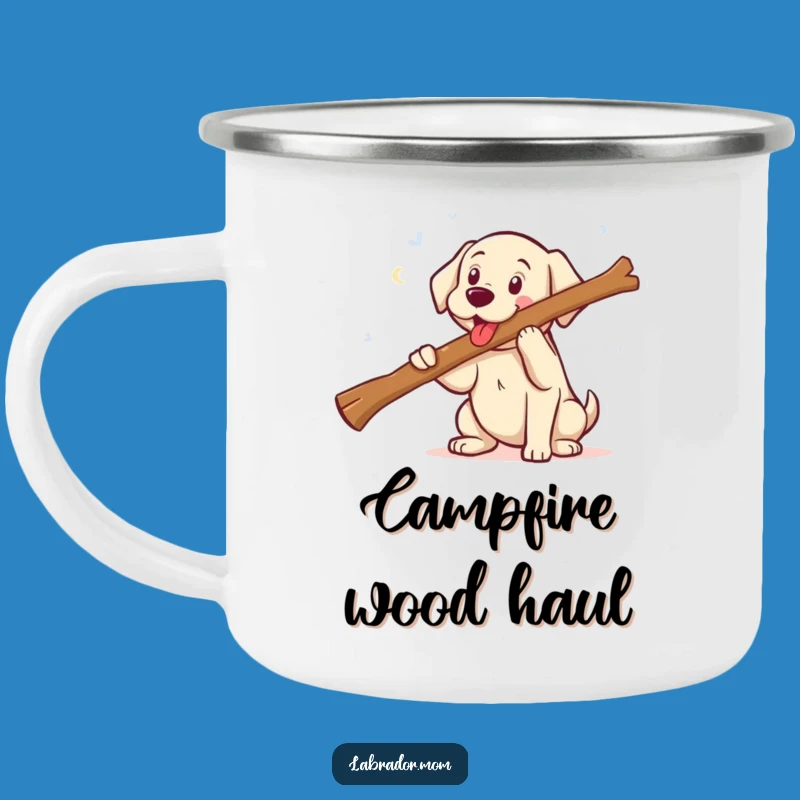 Durable Funny Kawaii Labrador Fetching Big Stick Camping Mug - Outdoor Fun