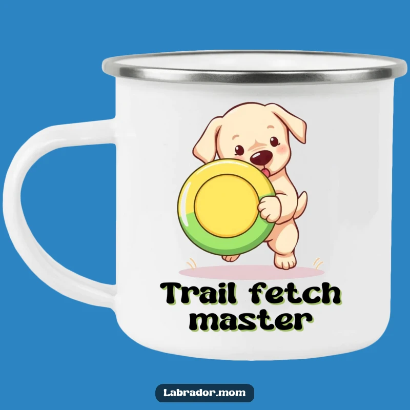 Durable Funny Labrador Puppy Frisbee Camping Mug: Outdoor Adventure Fun