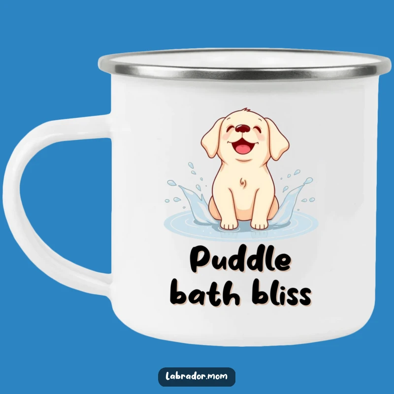 Funny Kawaii Labrador Camping Mug: Outdoor Splash, Trailside Laughs Gift