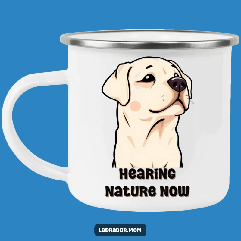 Funny Kawaii Labrador Camping Mug: Durable Head Tilt Cup, Hilarious Outdoor Dog Lover Gift