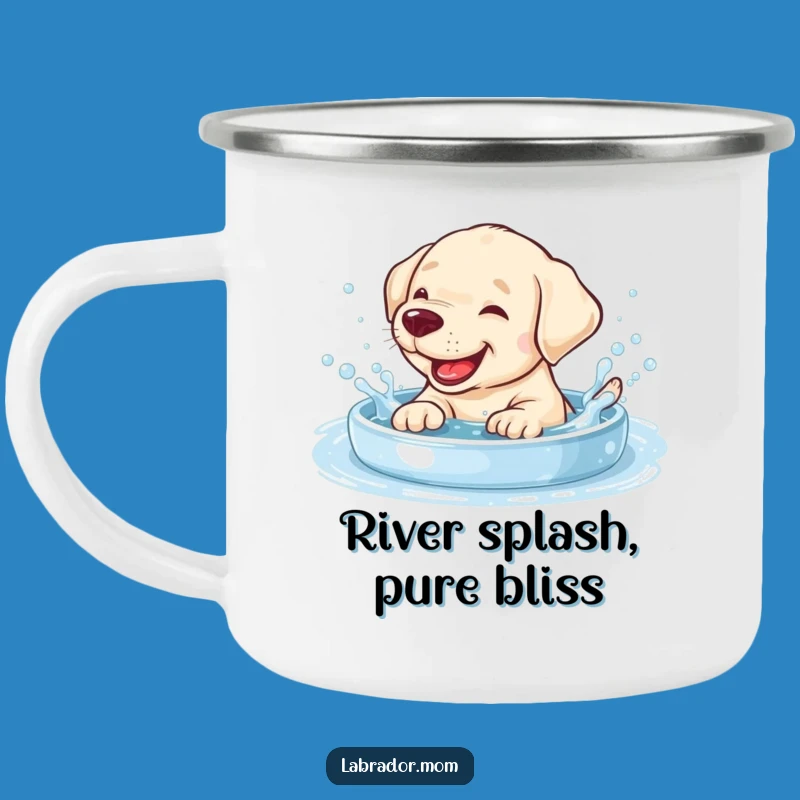 Funny Giggling Labrador Cub Camping Mug - Poolside Fun, Rugged Gift!