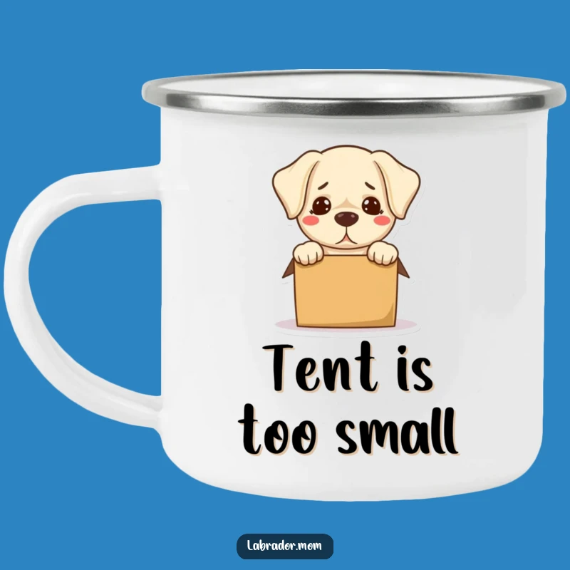 Funny Bewildered Labrador Camping Mug: Box Adventure Humor, Durable Dog Gift