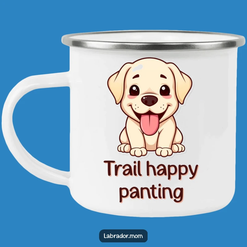 Funny Kawaii Labrador Camping Mug: Happy Panting Dog, Durable Adorable Gift