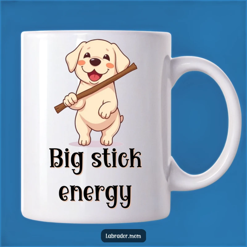 Funny Kawaii Labrador Mug - Big Stick Dog Coffee Cup Gift
