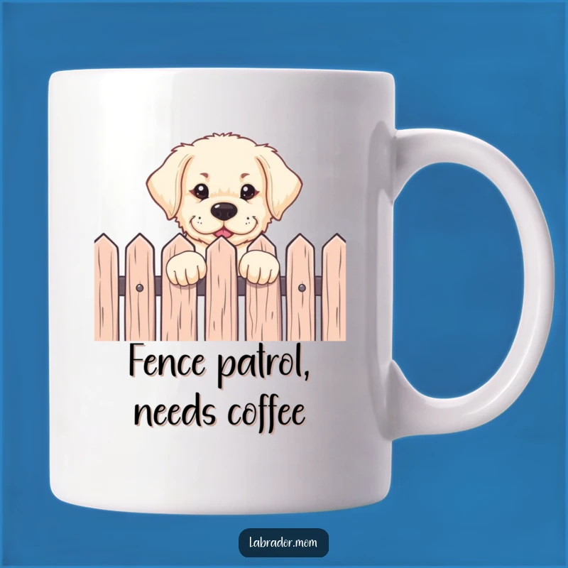 Funny Labrador Pup Fence Peek Mug - Perfect Eager Dog Gift for Pup Lovers!
