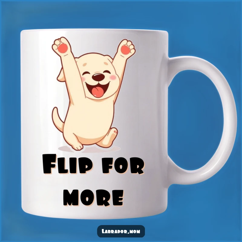 Funny Kawaii Labrador Mug - Playful Somersault Dog Coffee Cup