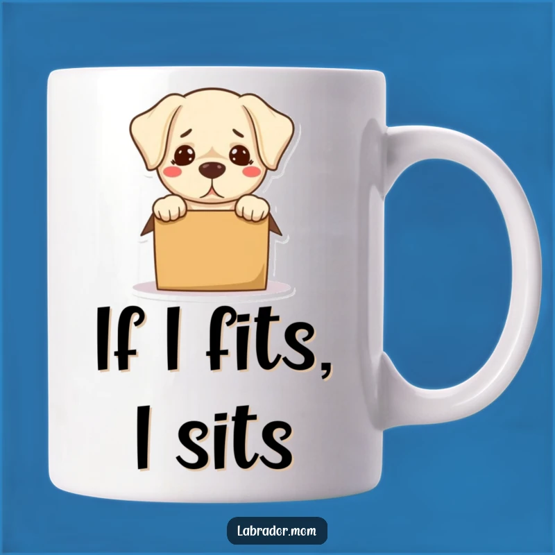 Funny Bewildered Labrador Mug: Box Struggle Humor, Hilarious Dog Gift