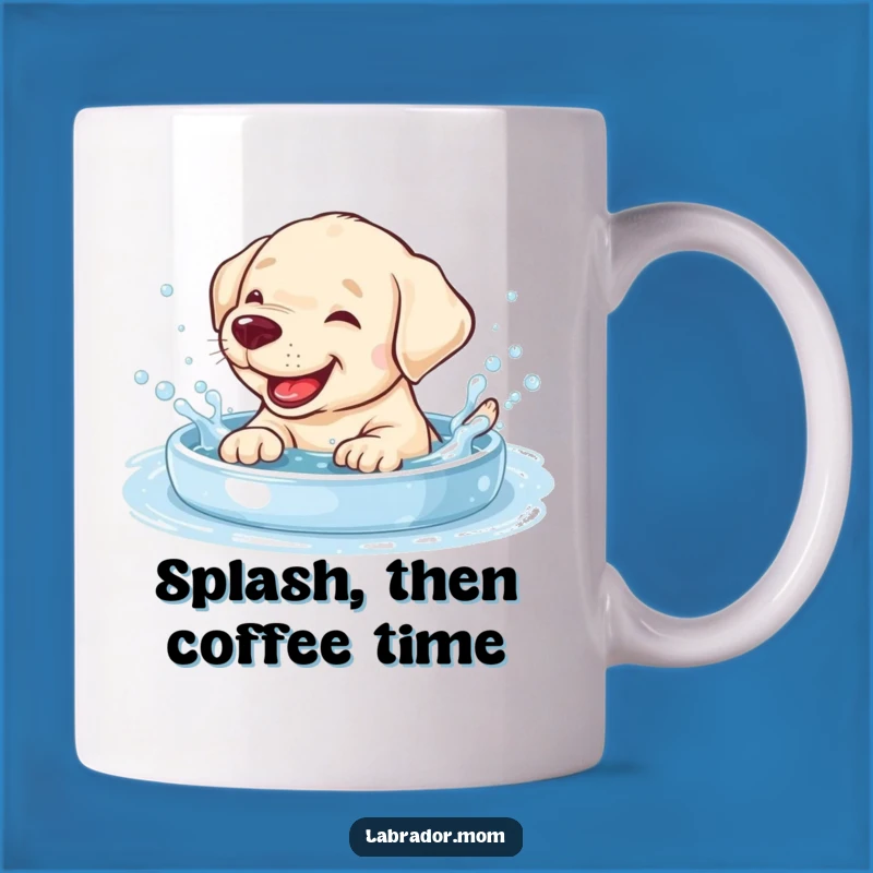 Funny Giggling Labrador Cub Splashing Mug - Pool Fun, Perfect Dog Gift!