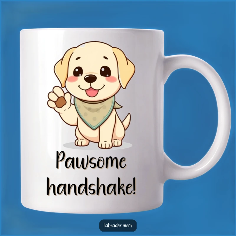 Funny Kawaii Lab High-Five Mug: Playful Dog Gift for Friendly Greetings