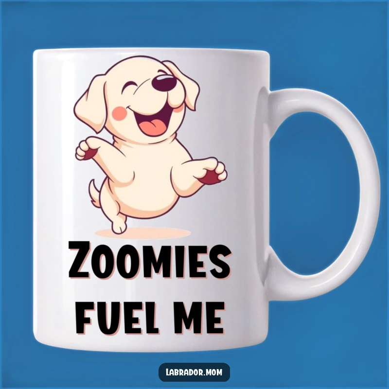 Funny Kawaii Lab Zoomie Mug: Energetic Dog Art, Adorable Funny Gift for Lab Lovers