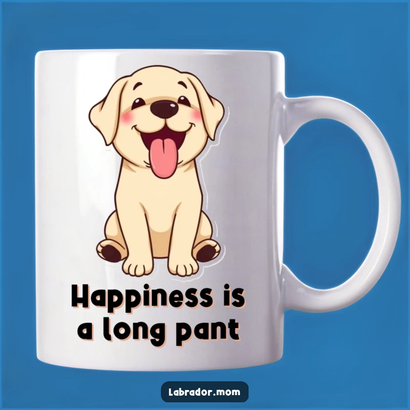 Funny Kawaii Labrador Mug: Happy Panting Dog, Tongue Out, Perfect Gift