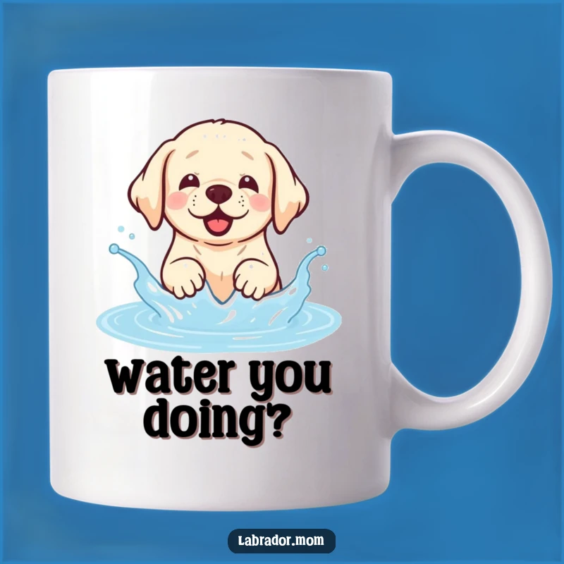 Funny Kawaii Labrador Mug: Happy Splash Fun, Perfect Wet Dog Funny Gift!