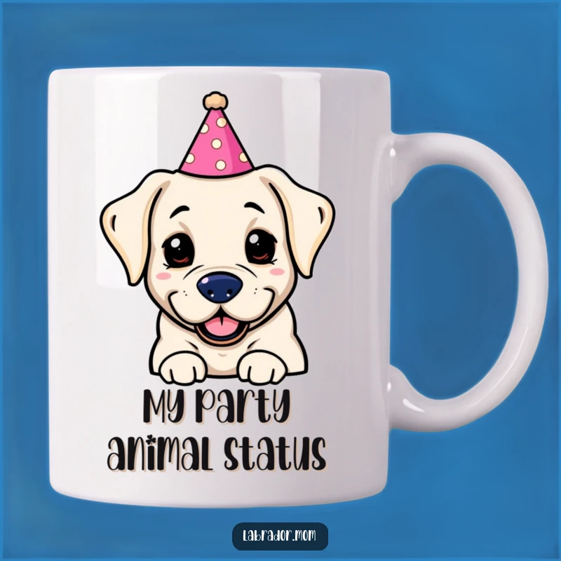 Funny Kawaii Labrador Party Hat Mug: The Perfect Hilarious Birthday Gift for Dog Lovers!
