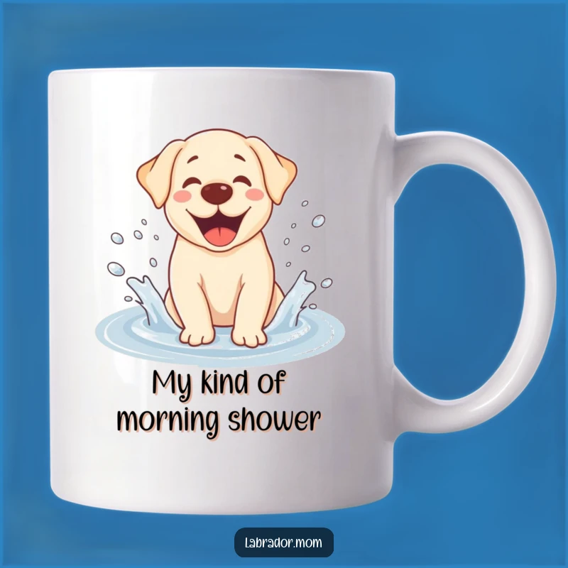 Funny Kawaii Labrador Puddle Splash Mug - Adorable Dog Lover Gift for Joyful Moments