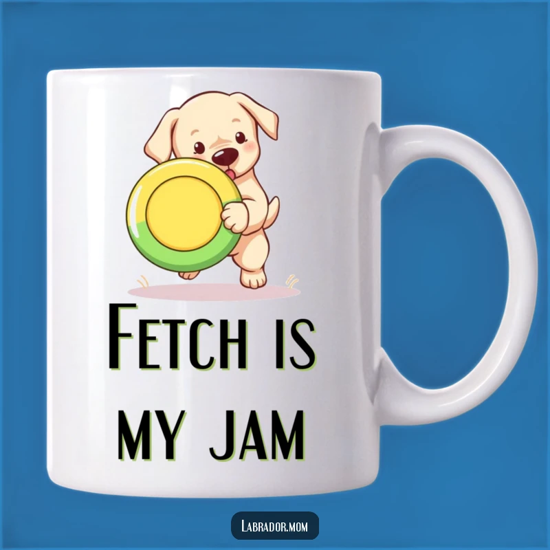 Funny Labrador Puppy Frisbee Mug: Energetic & Hilarious Dog Gift
