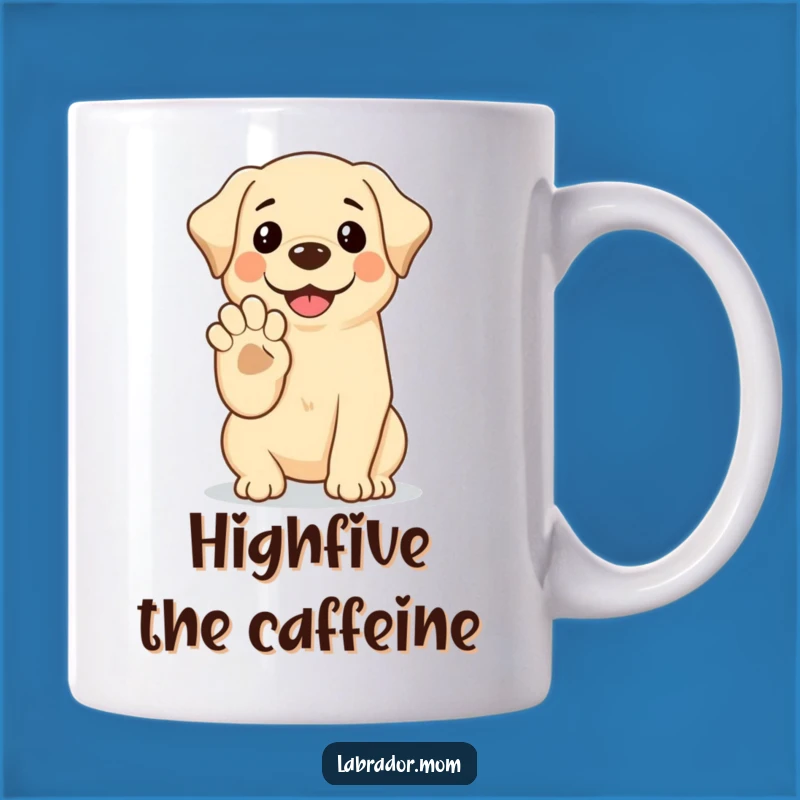 Funny Kawaii Labrador Mug: High Five Pup, Hilarious Dog Gift