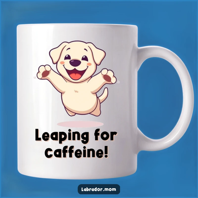 Funny Kawaii Labrador Leap Mug: A Joyful Pawsitive Gift Mug for Dog Lovers