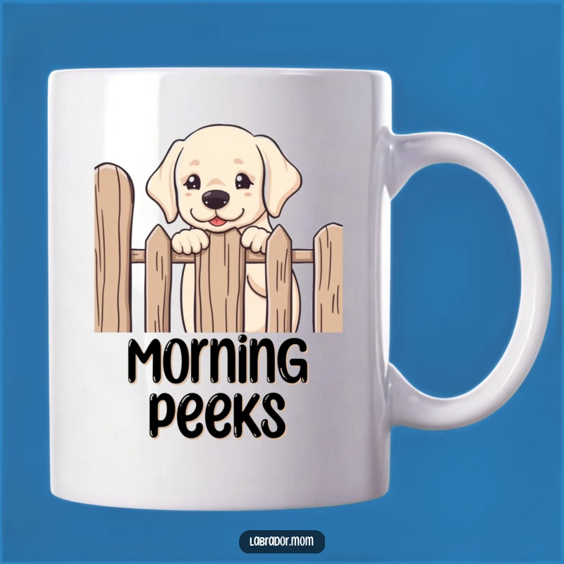 Funny Kawaii Labrador Peeking Mug - Curious Dog Lover Gift