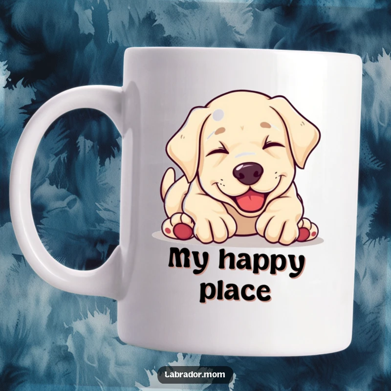 Funny kawaii Labrador puppy tumbling head over paws in pure glee, a delightful and hilarious design perfect for dog lovers.