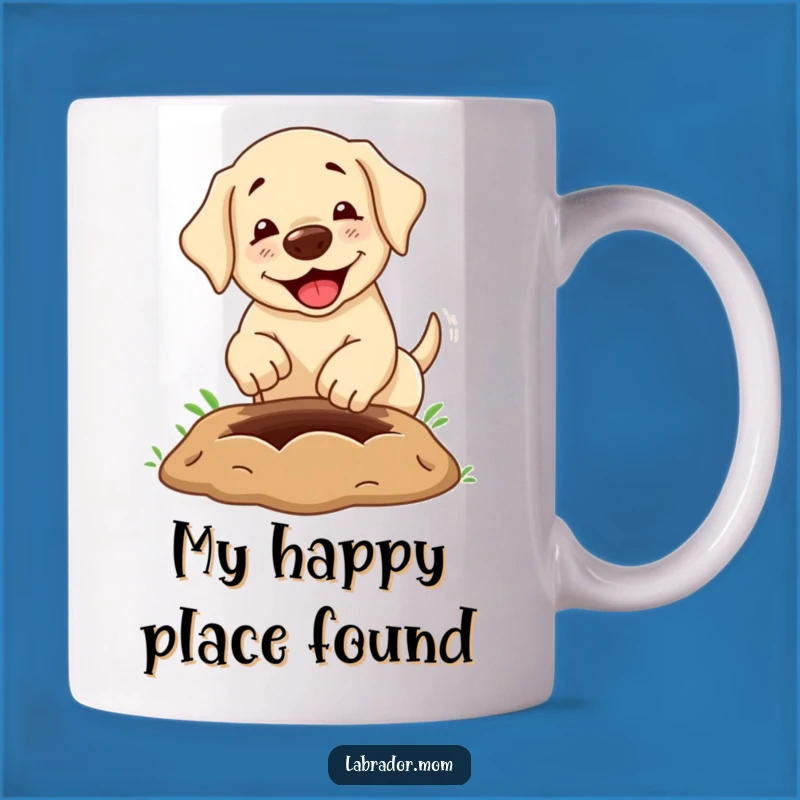 Funny Labrador Digging Mug: Adorable Dog Lover Gift for Playful Pet Parents