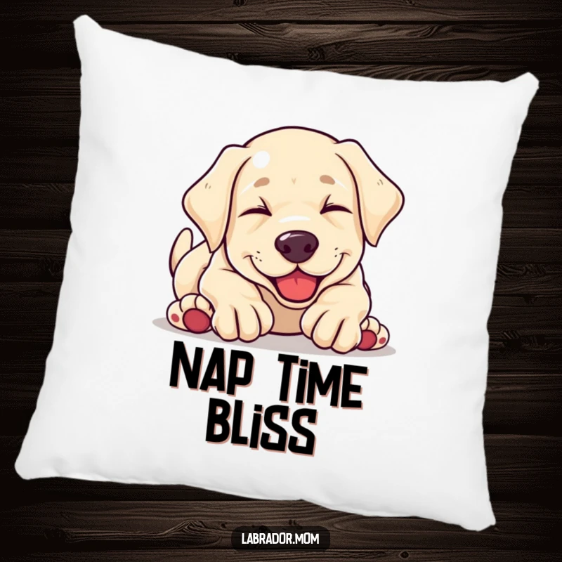Funny kawaii Labrador puppy tumbling head over paws in pure glee, a soft and decorative pillow for adding charm and humor to any sofa.