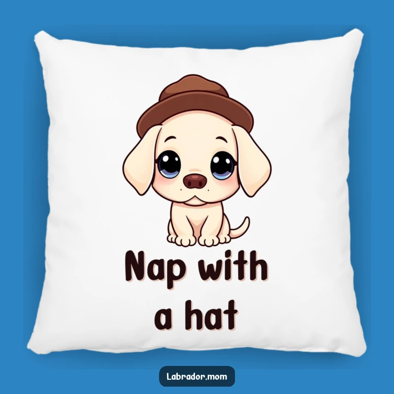 Funny Kawaii Labrador Pillow - Cozy Innocent Hat Dog Cushion
