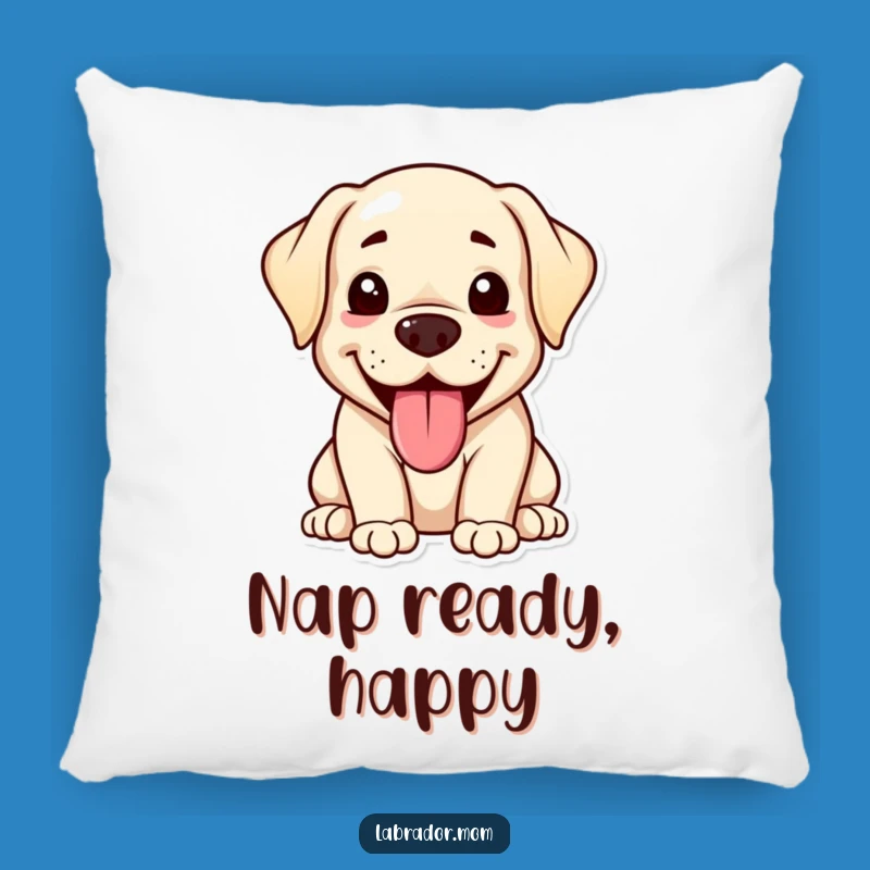Funny Kawaii Labrador Pillow: Happy Panting Dog, Adorable Cozy Decor Gift