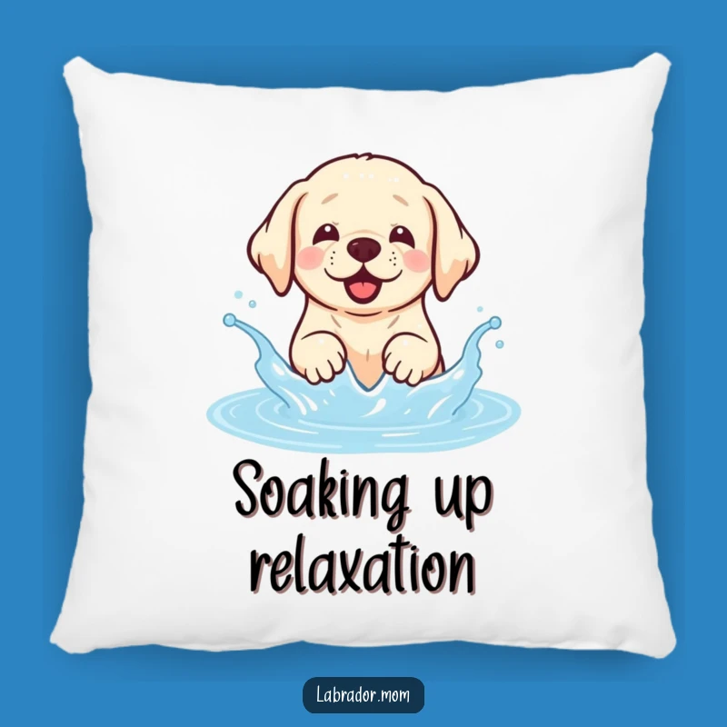 Funny Kawaii Labrador Pillow: Soft Dog Splash Fun, Cozy Cute Gift!