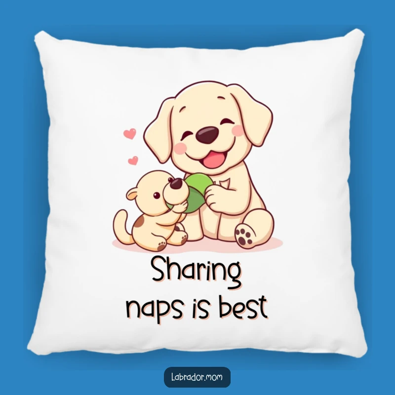 Funny Kawaii Labrador Sharing Pillow: Plush Comfort & Hilarious Friendship Decor Gift!