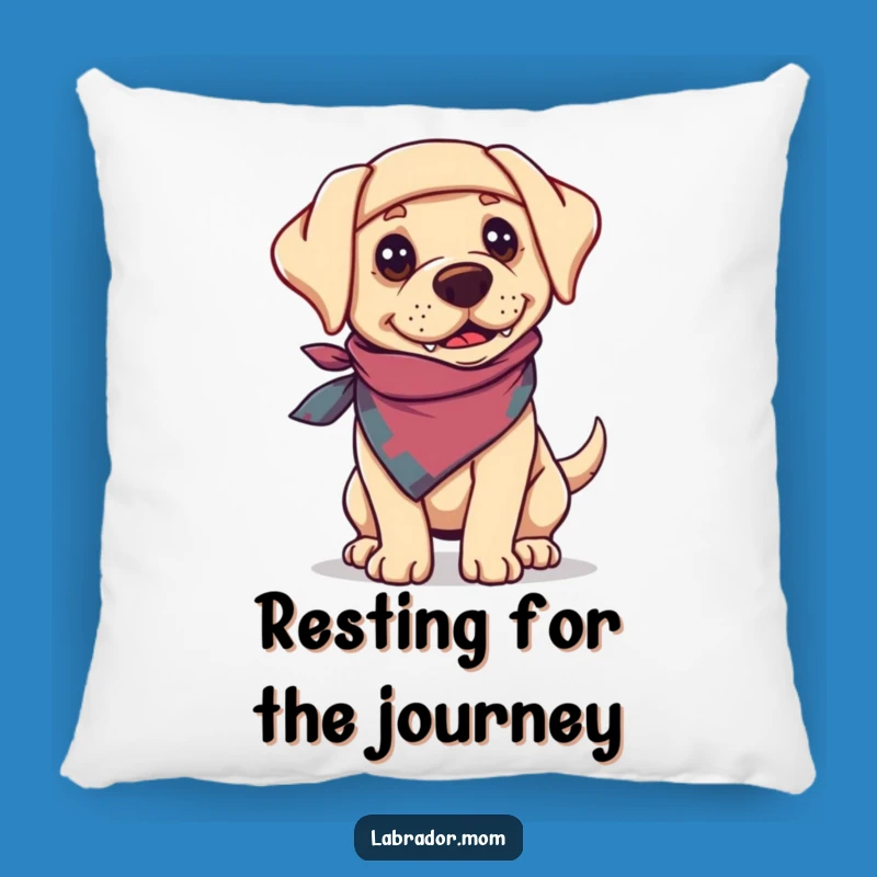 Comfy Funny Adventure Labrador Bandanna Pillow: Cozy Laughter for Your Home Gift