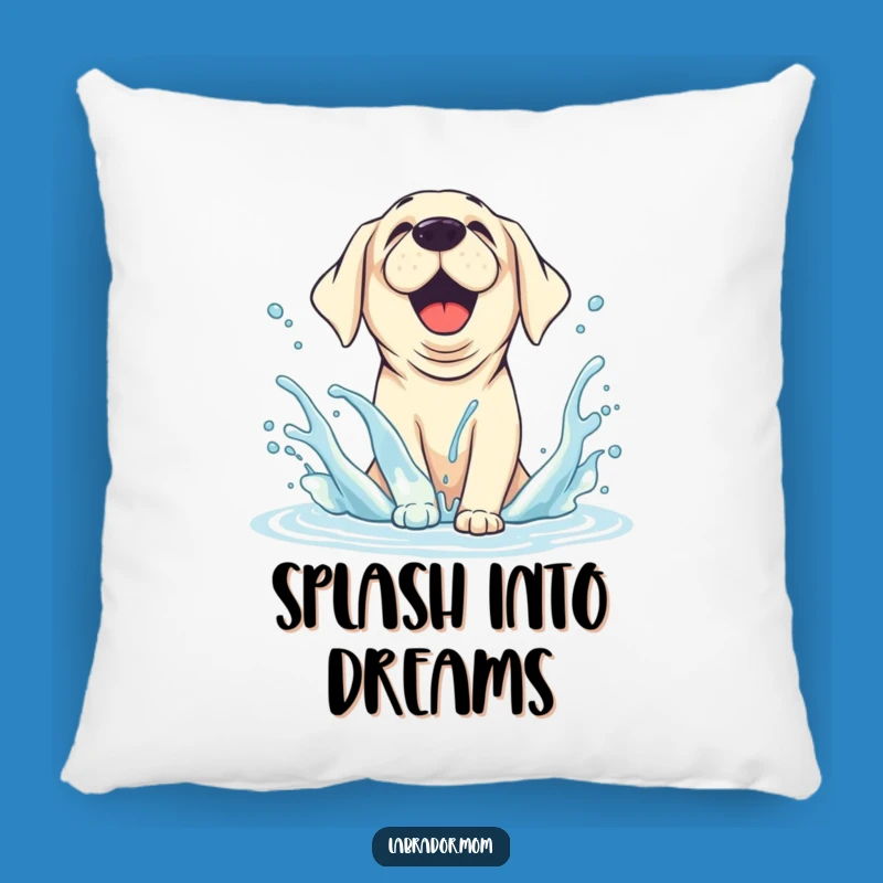 Funny Splashing Dog Pillow: Cozy Labrador Cushion for Water-Loving Homes