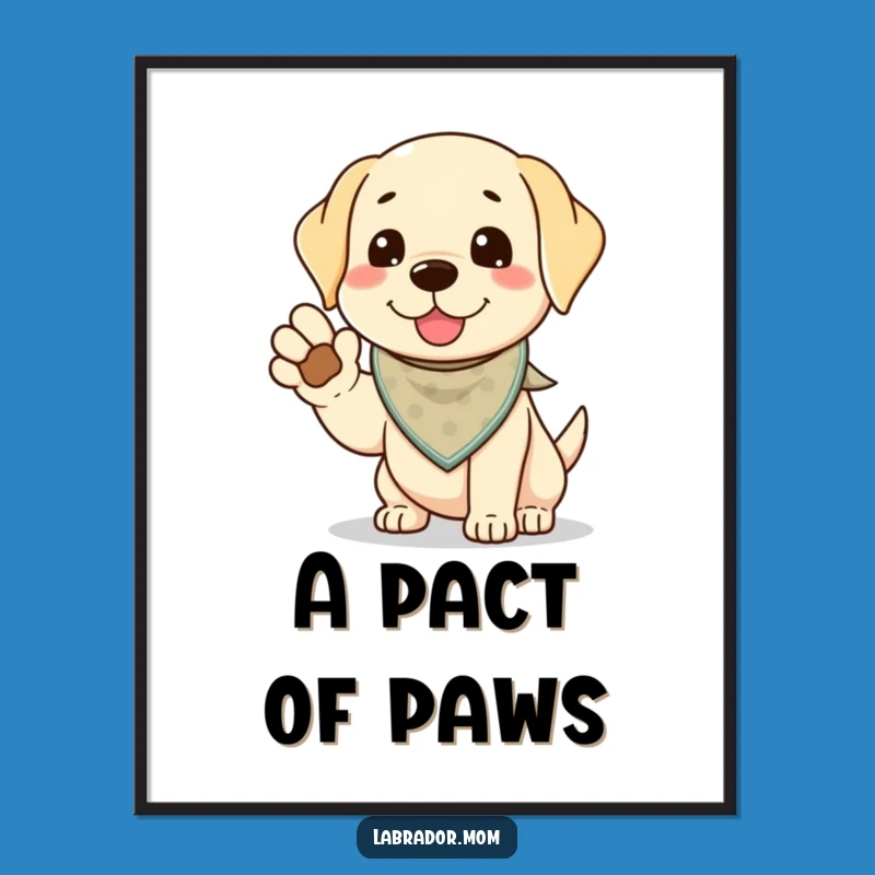 Funny Kawaii Lab High-Five Digital Art: Playful Dog Print for Friendly Spaces