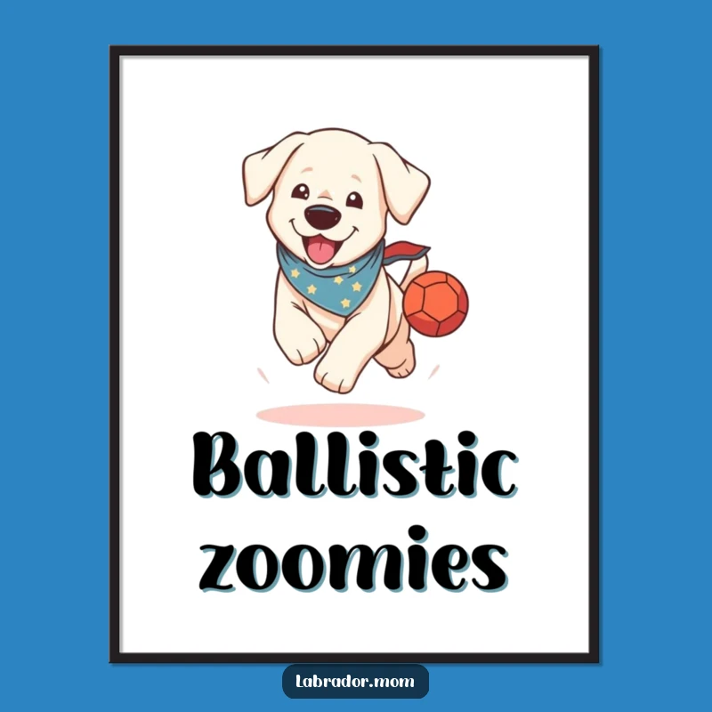 Funny Kawaii Lab Digital Art Print: Instant Download, Adorable Dog Art Funny Gift!