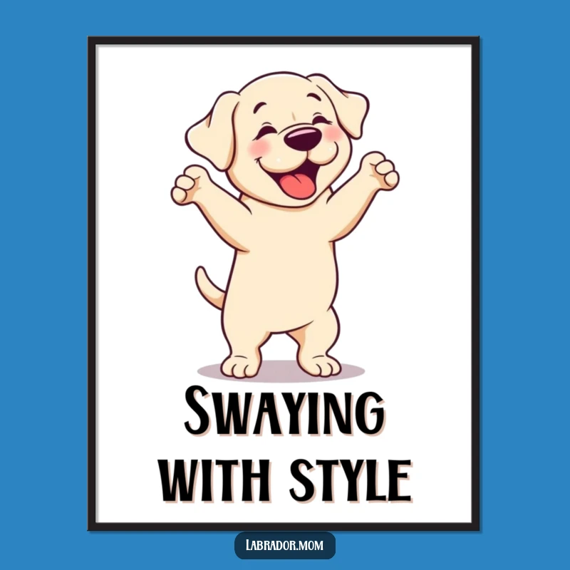 Funny Cute Labrador Digital Art: Silly Dance Moves, Instant Download Funny Gift
