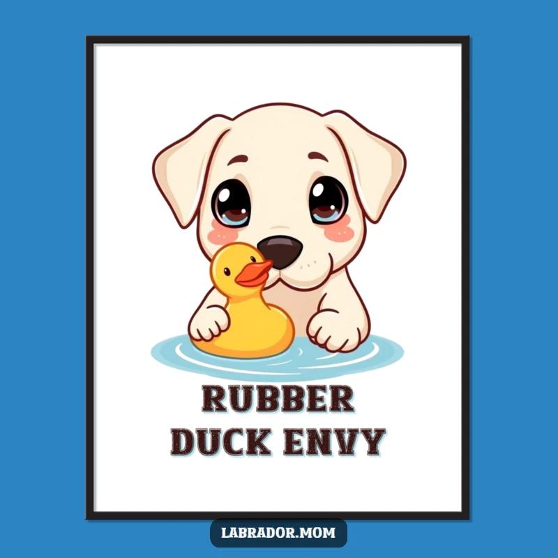 Funny Kawaii Lab Digital Art Print: Instant Download, Adorable Dog Art Funny Gift!