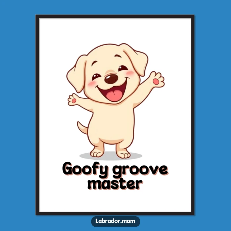 Funny Kawaii Labrador Digital Art - Silly Dance Printable, Instant Download Gift