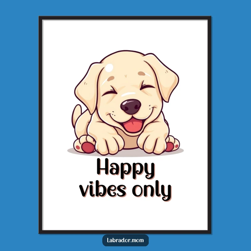 Funny Kawaii Labrador Puppy Tumbling Digital Art - Instant Joyful Decor