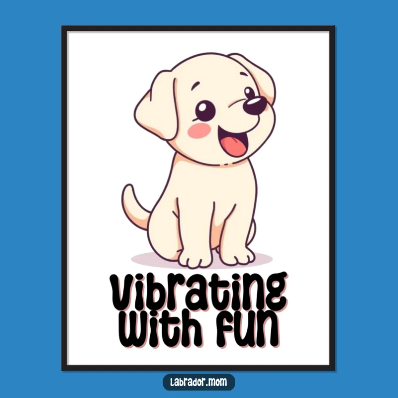 Funny Kawaii Labrador Tail Wag Digital Art - Instant Joyful Decor