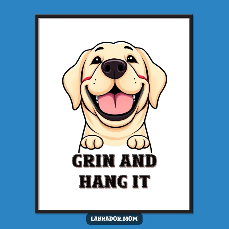 Printable Funny Labrador Grin Art - Instant Hilarious Wall Decor for Dog Lovers