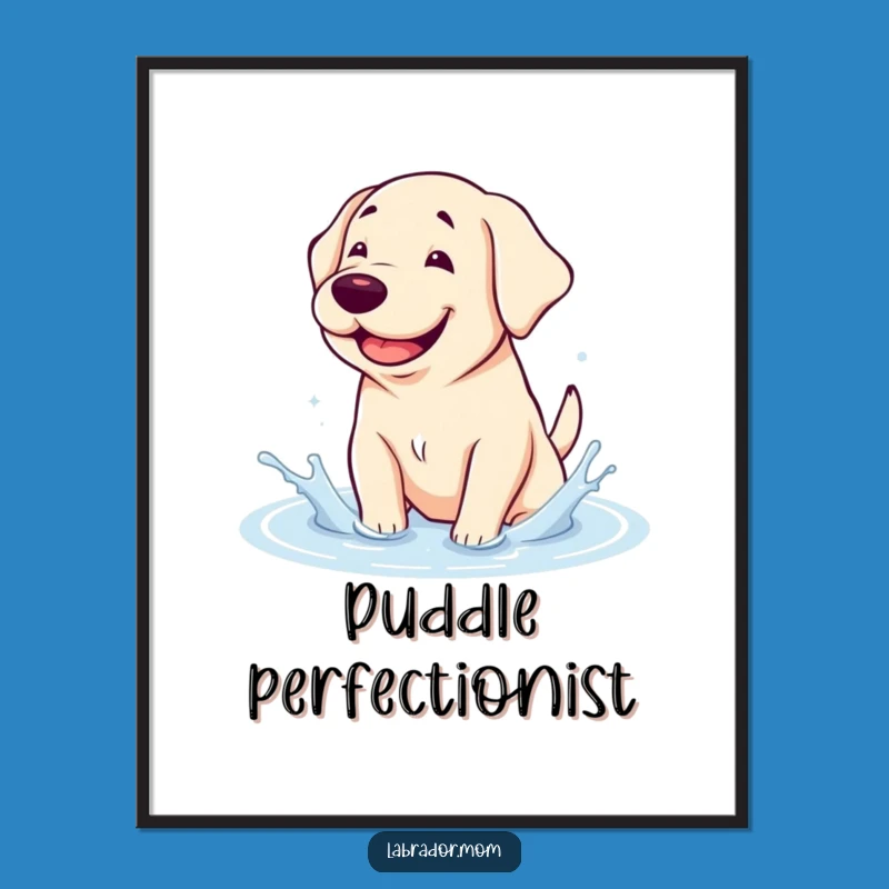 Funny Kawaii Lab Digital Art Print: Instant Download, Adorable Dog Art Funny Gift!