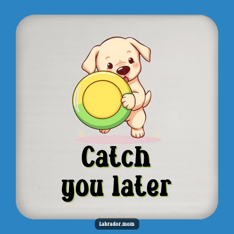 Funny Labrador Puppy Frisbee Coasters: Protect Surfaces with Fun